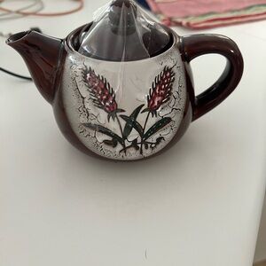 Vintage Floral Ceramic Teapot Single Serve